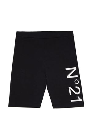 Shorts in cotone elasticizzato nero N°21 KIDS | N21395N01930NC16